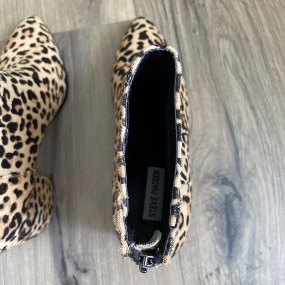 Steve Madden Womens Size 10 JILLIAN Calf Hair Leopard Print Booties Ankle Boot - Picture 14 of 16